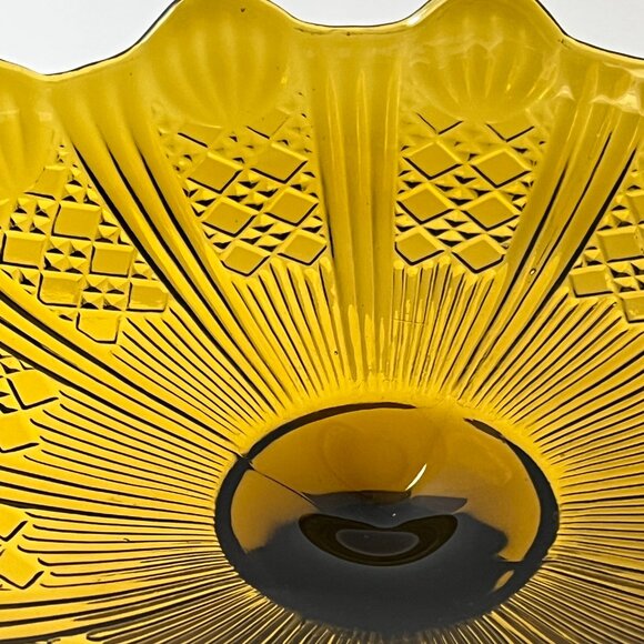 Vintage Amber Centerpiece Compote Early 20th Century Large European Candy Dish - Picture 9 of 11